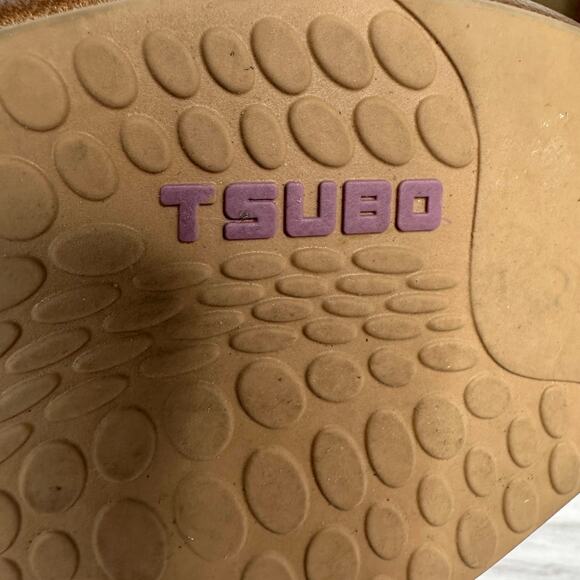 Tsubo Slingback Heel Sandals WMNS 8 Brown Tan Leather Suede Open Toe Adjustable - Picture 9 of 11